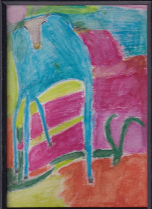 Sessel in Rosa und Blau